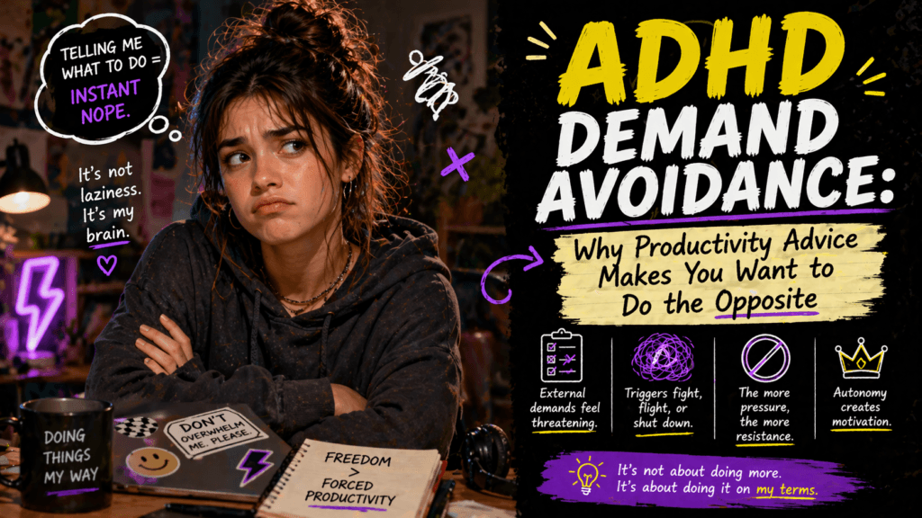 ADHD Demand Avoidance: Why Productivity Advice Makes You Want to Do the Opposite