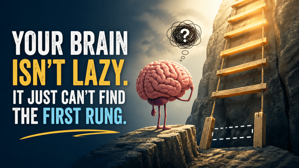 Your Brain Isn’t Lazy. It Just Can’t Find the First Rung.
