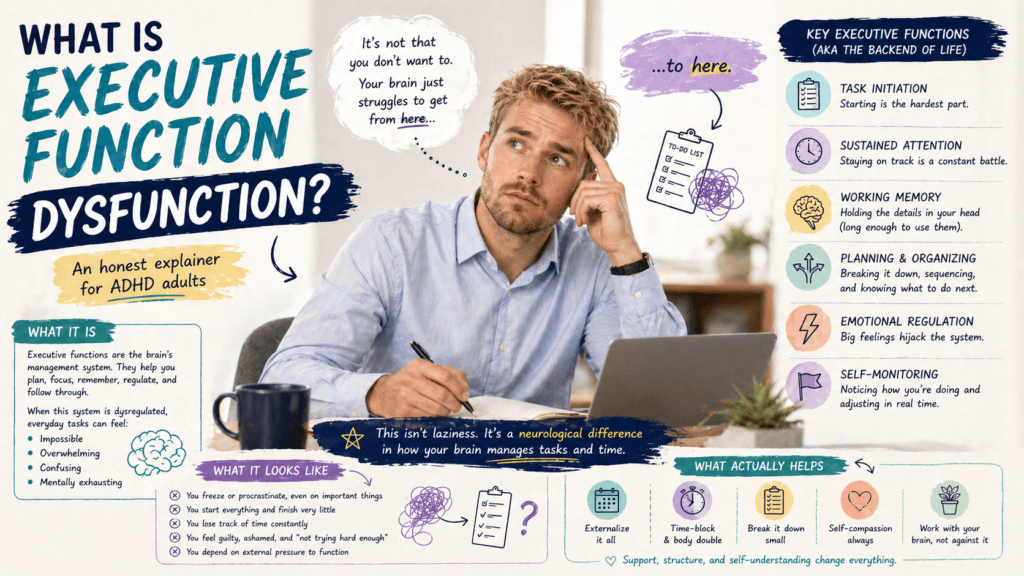 What Is Executive Function Dysfunction? An Honest Explainer for ADHD Adults