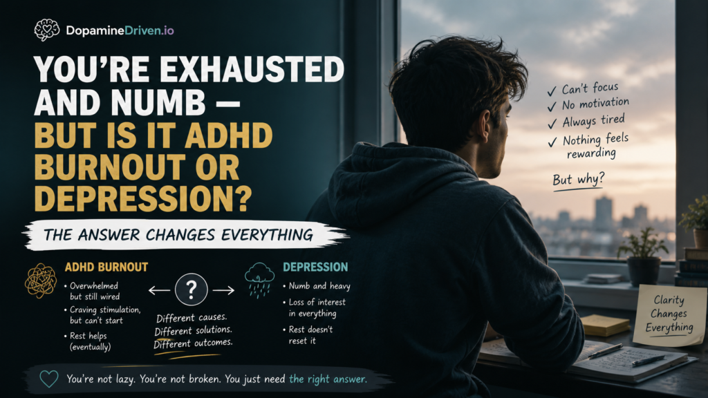 You’re Exhausted and Numb — But Is It ADHD Burnout or Depression? The Answer Changes Everything