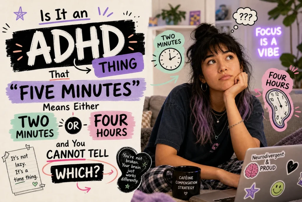 Is It an ADHD Thing That 'Five Minutes' Means Either Two Minutes or Four Hours and You Cannot Tell Which?