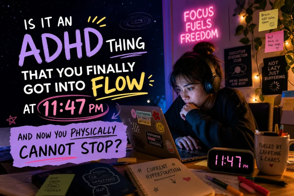 Is It an ADHD Thing That You Finally Got Into Flow at 11:47 PM and Now You Physically Cannot Stop?