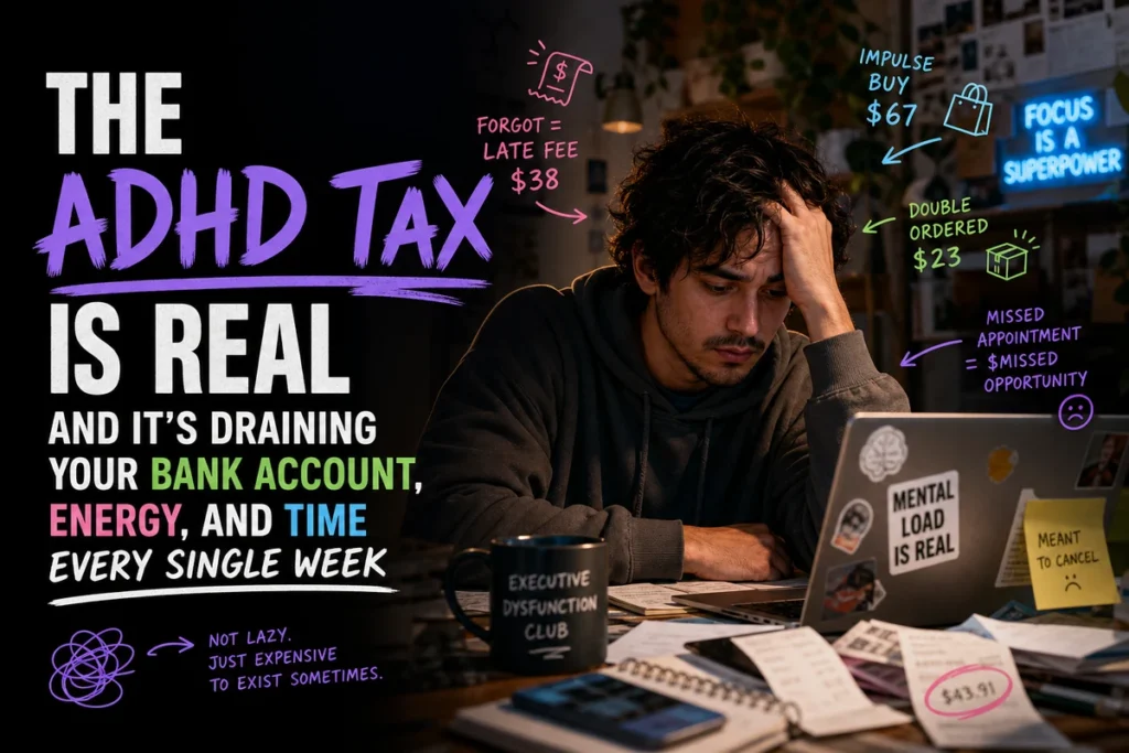 The ADHD Tax Is Real and It’s Draining Your Bank Account, Energy, and Time Every Single Week