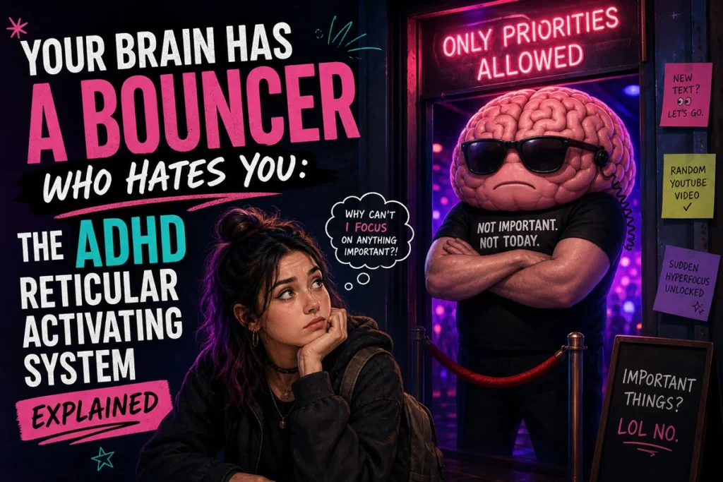 Your Brain Has a Bouncer Who Hates You: The ADHD Reticular Activating System Explained