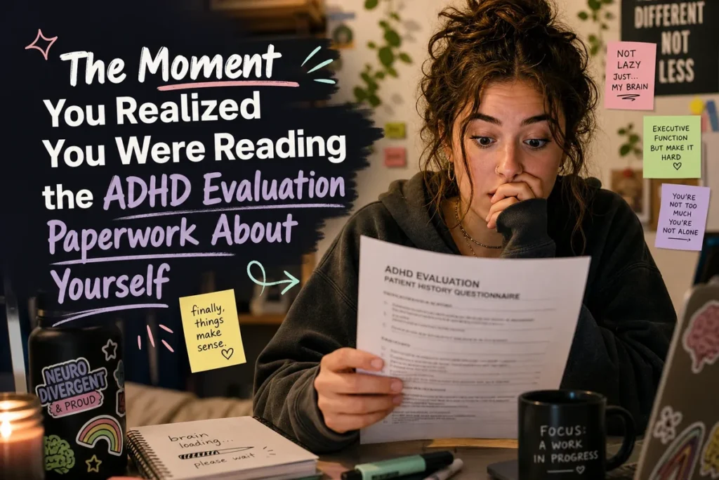 The Moment You Realized You Were Reading the ADHD Evaluation Paperwork About Yourself