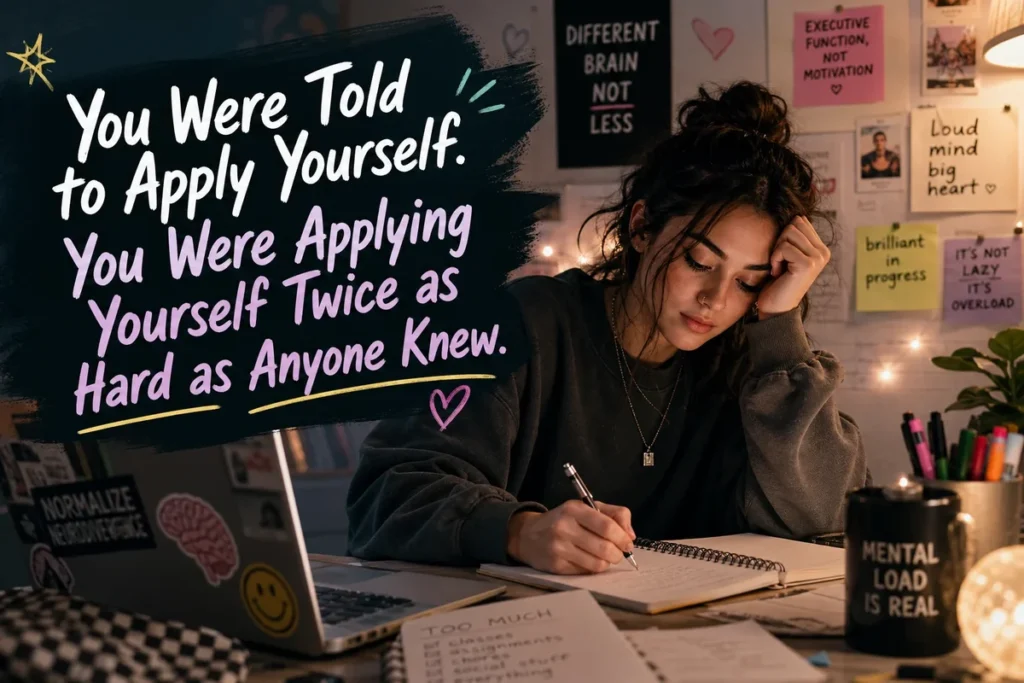 You Were Told to Apply Yourself. You Were Applying Yourself Twice as Hard as Anyone Knew.