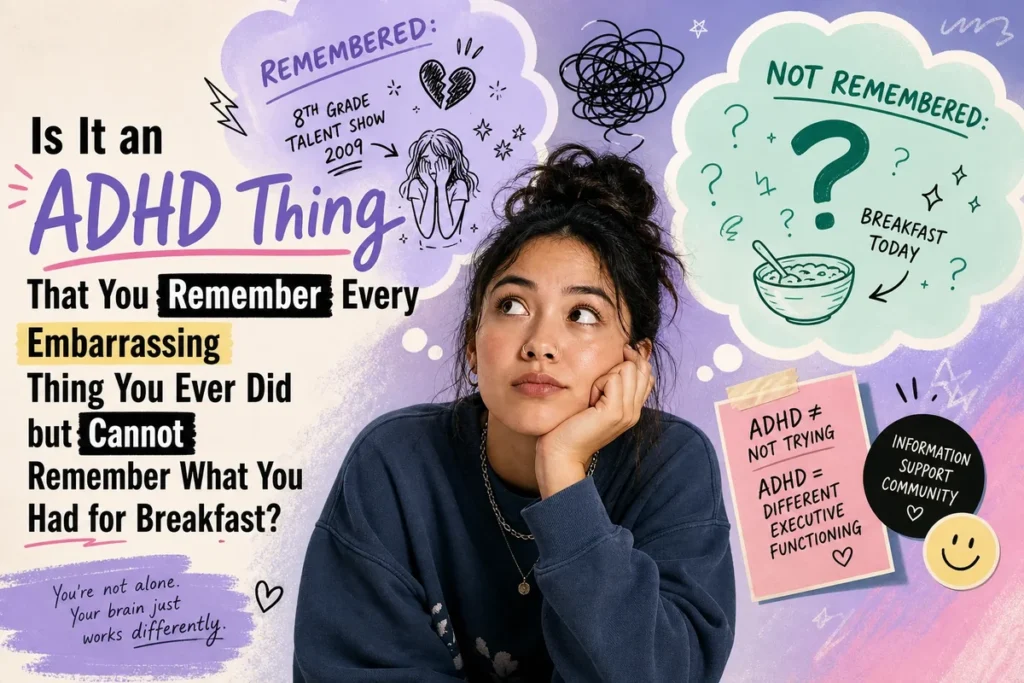 Is It an ADHD Thing That You Remember Every Embarrassing Thing You Ever Did but Cannot Remember What You Had for Breakfast?