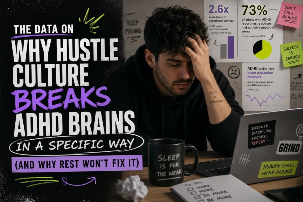 The Data on Why Hustle Culture Breaks ADHD Brains in a Specific Way (and Why Rest Won’t Fix It)