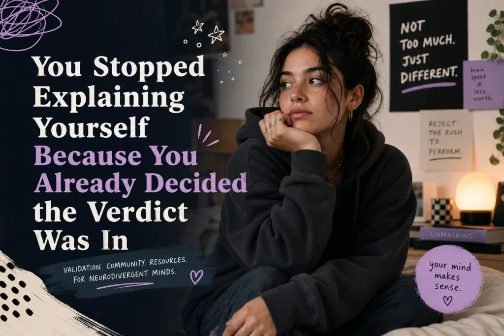You Stopped Explaining Yourself Because You Already Decided the Verdict Was In