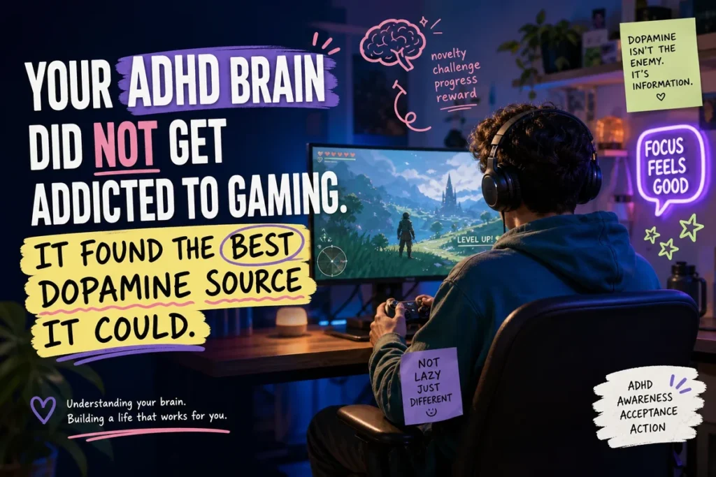 Your ADHD Brain Did Not Get Addicted to Gaming. It Found the Best Dopamine Source It Could.