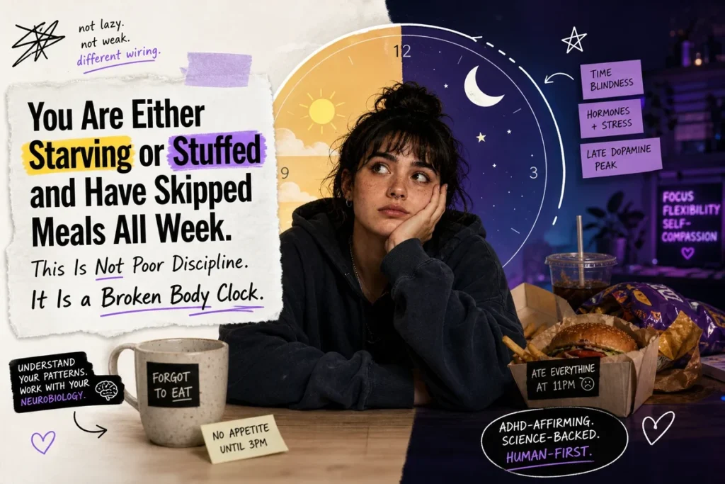 You Are Either Starving or Stuffed and Have Skipped Meals All Week. This Is Not Poor Discipline. It Is a Broken Body Clock.