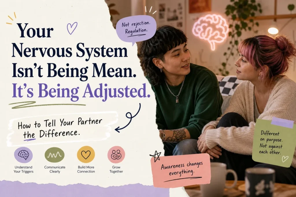 Your Nervous System Isn’t Being Mean. It’s Being Adjusted. How to Tell Your Partner the Difference.