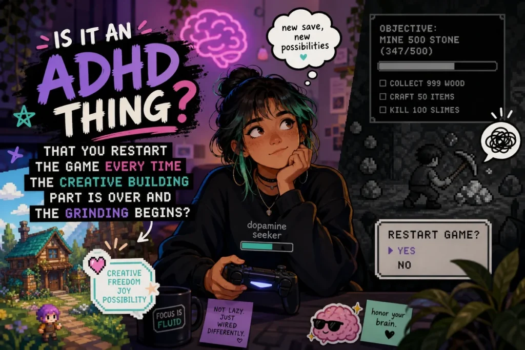 Is It an ADHD Thing That You Restart the Game Every Time the Creative Building Part Is Over and the Grinding Begins?