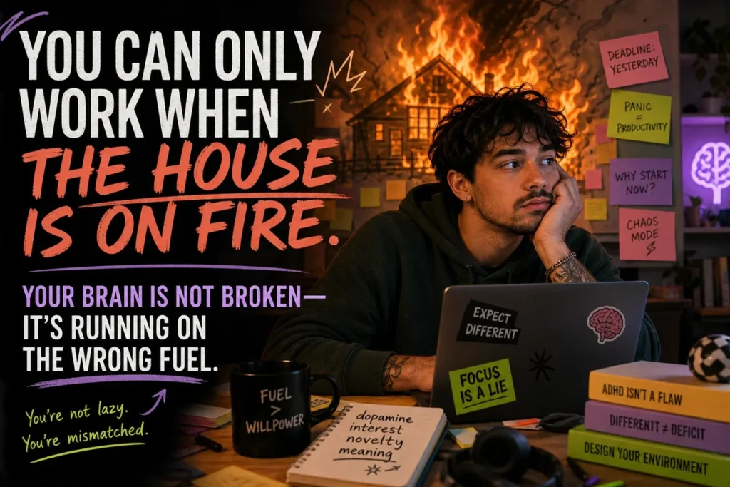 You Can Only Work When the House Is on Fire. Your Brain Is Not Broken — It’s Running on the Wrong Fuel.