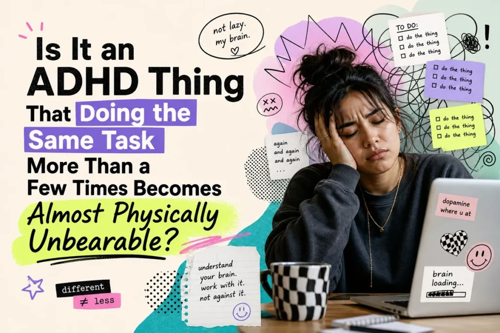 Is It an ADHD Thing That Doing the Same Task More Than a Few Times Becomes Almost Physically Unbearable?
