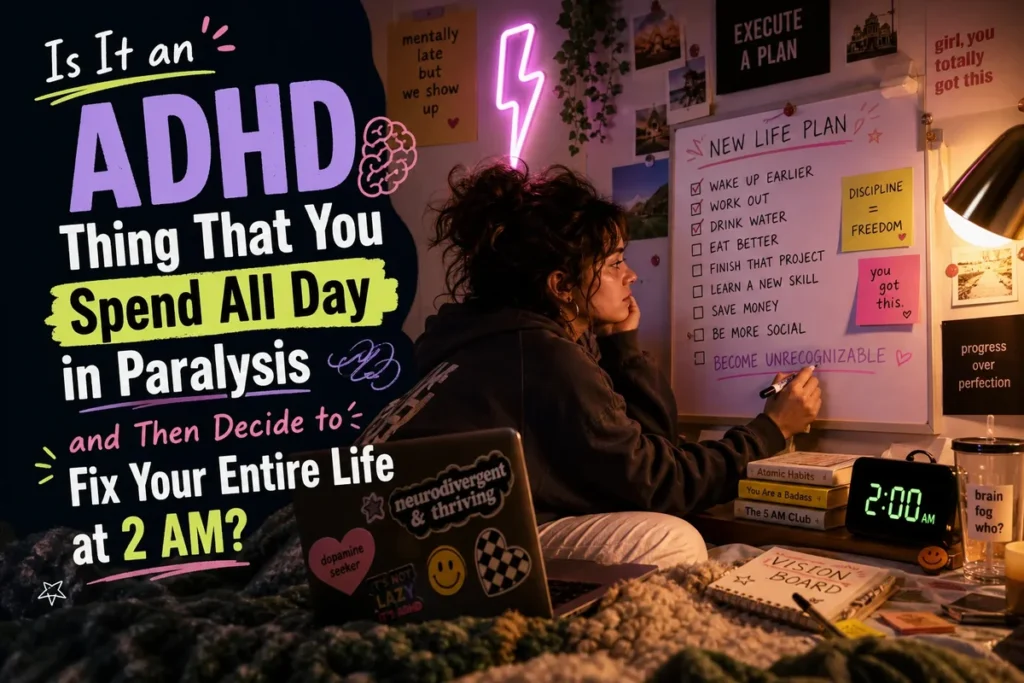 Is It an ADHD Thing That You Spend All Day in Paralysis and Then Decide to Fix Your Entire Life at 2 AM?