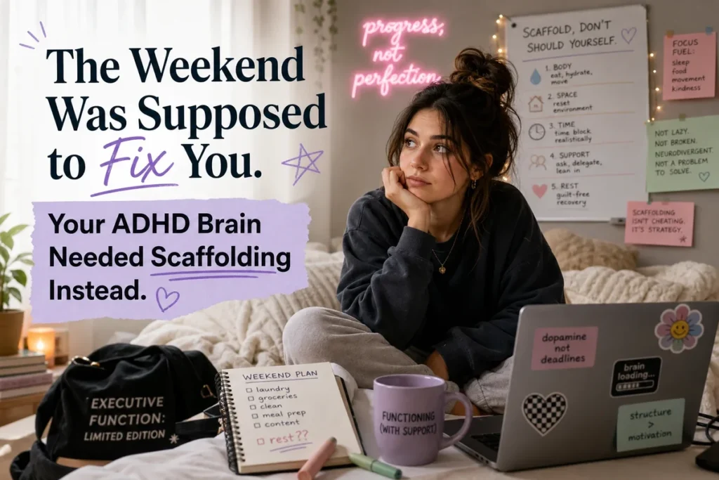 The Weekend Was Supposed to Fix You. Your ADHD Brain Needed Scaffolding Instead.